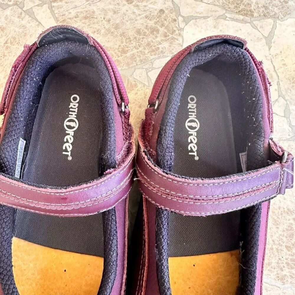 OrthoFeet Mary Jane Shoe Women 6.5 B WIDE Heel Strap Comfort Ergonomic Diabetic‎